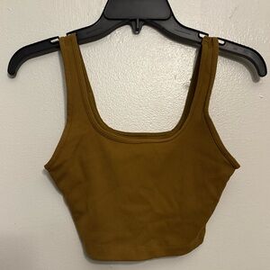Aerie Offline Brown Scoop Neck Sports Bra